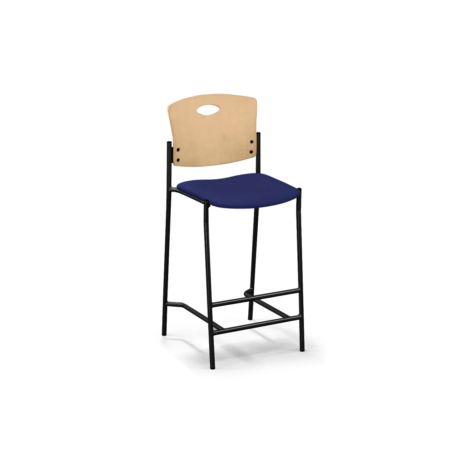 Strata Wood Back Bar Stool