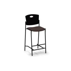 Strata Wood Back Bar Stool