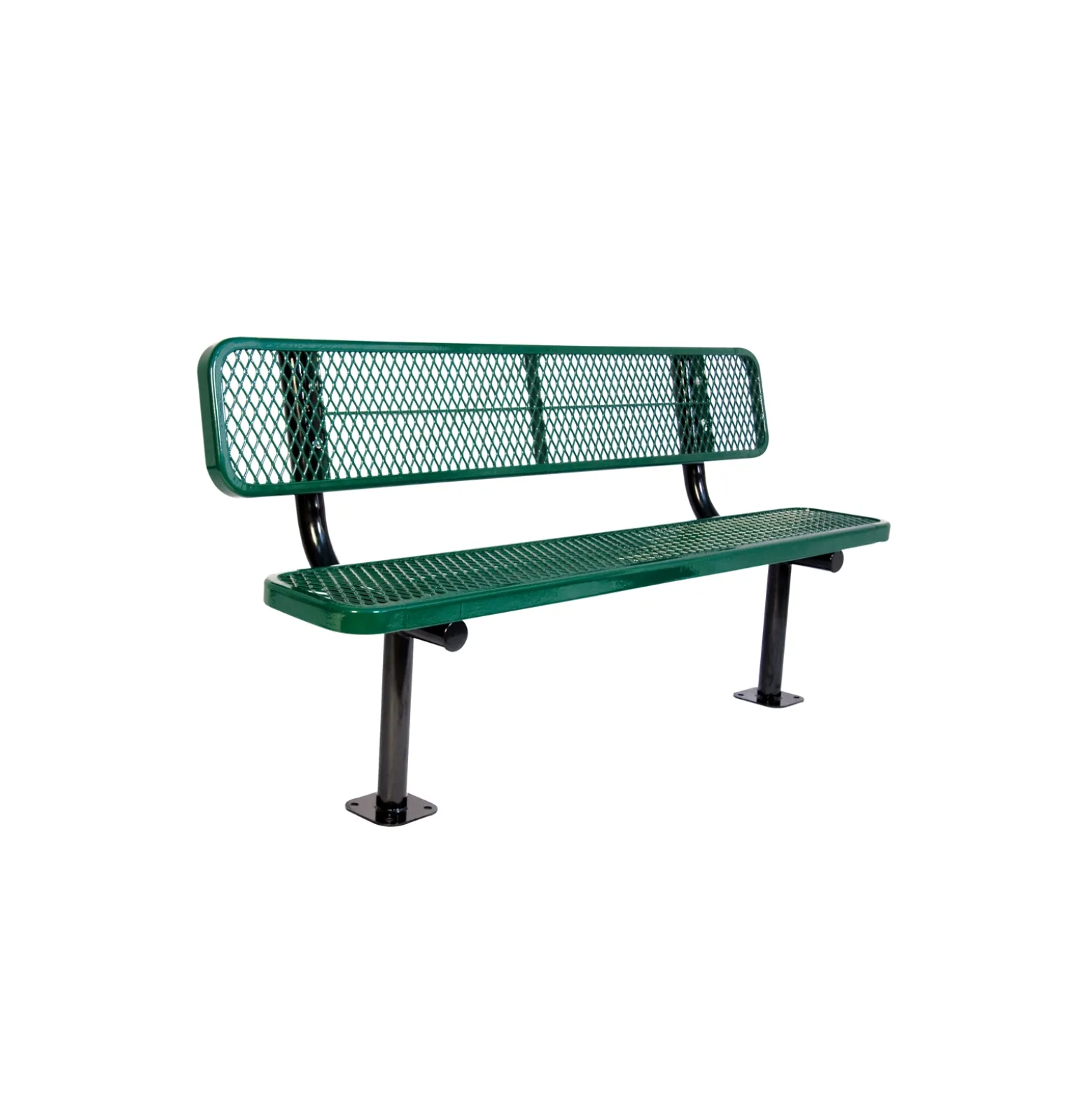 Surface Mount Diamond Pattern Steel Bench - 8'W