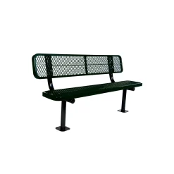 Surface Mount Diamond Pattern Steel Bench - 8'W
