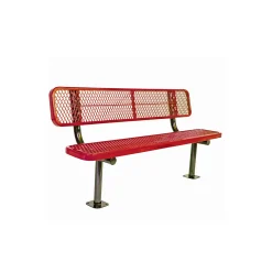 Surface Mount Diamond Pattern Steel Bench - 8'W