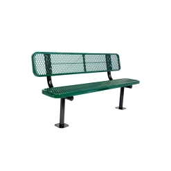 Surface Mount Diamond Pattern Steel Bench - 6'W