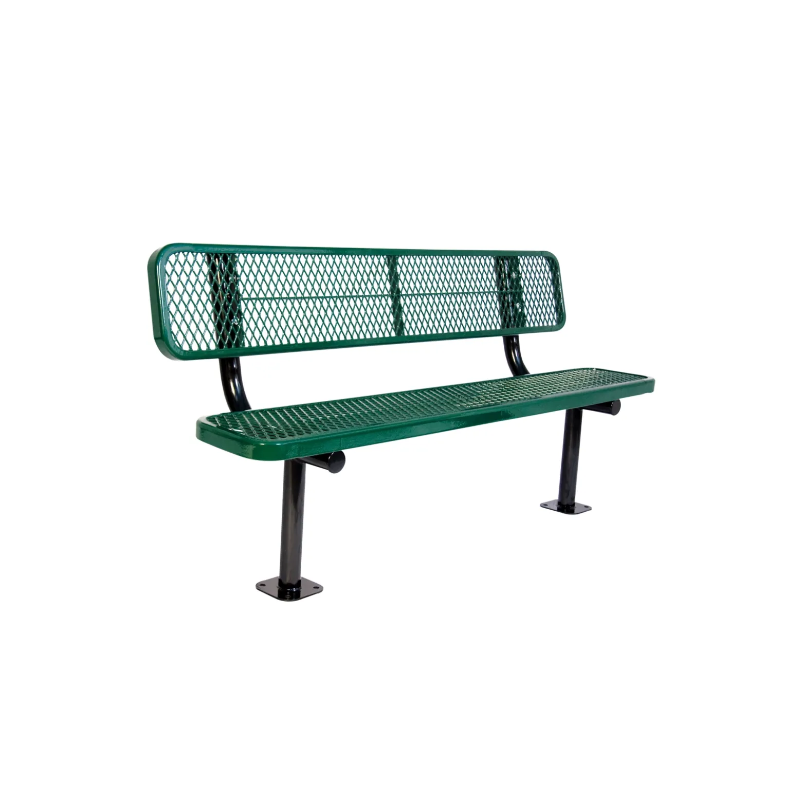 Surface Mount Diamond Pattern Steel Bench - 6'W