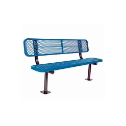 Surface Mount Diamond Pattern Steel Bench - 6'W