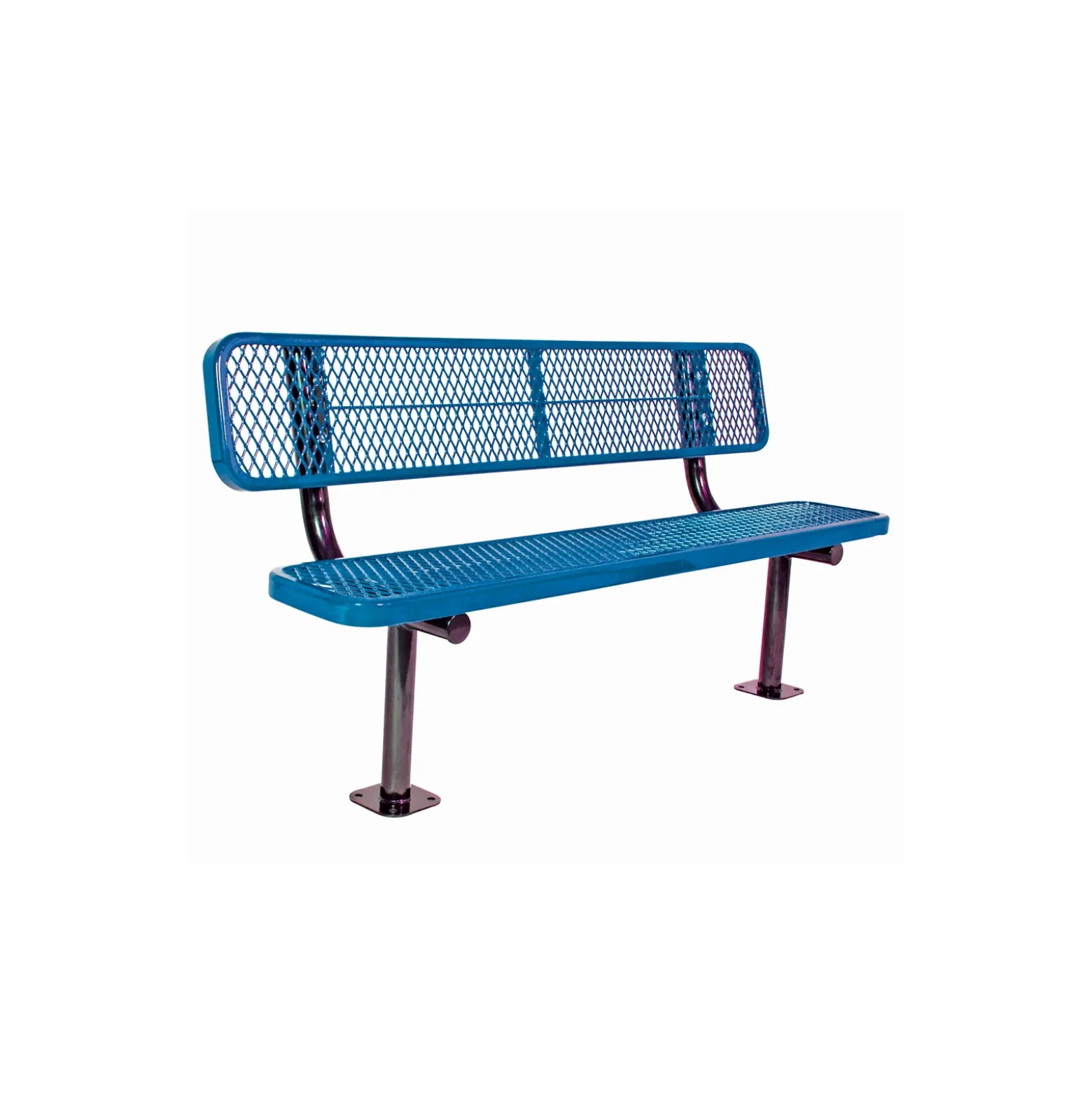 Surface Mount Diamond Pattern Steel Bench - 6'W
