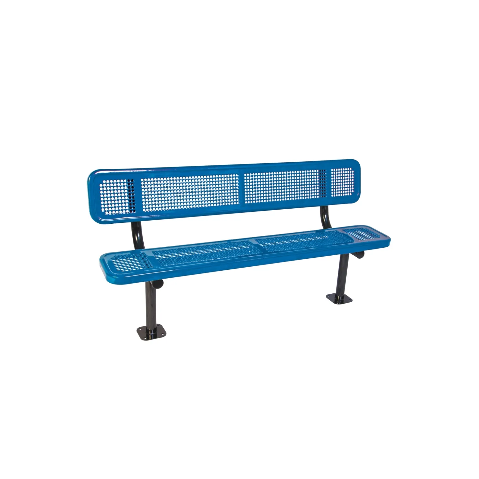 Surface Mount Perforated Steel Bench - 6'W