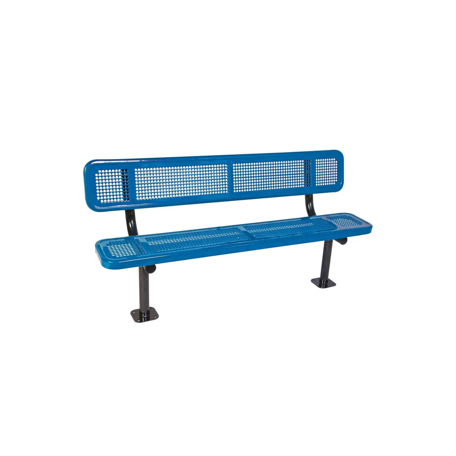 Surface Mount Perforated Steel Bench - 8'W