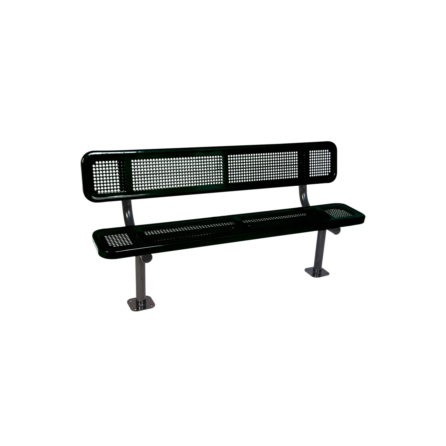 Surface Mount Perforated Steel Bench - 8'W