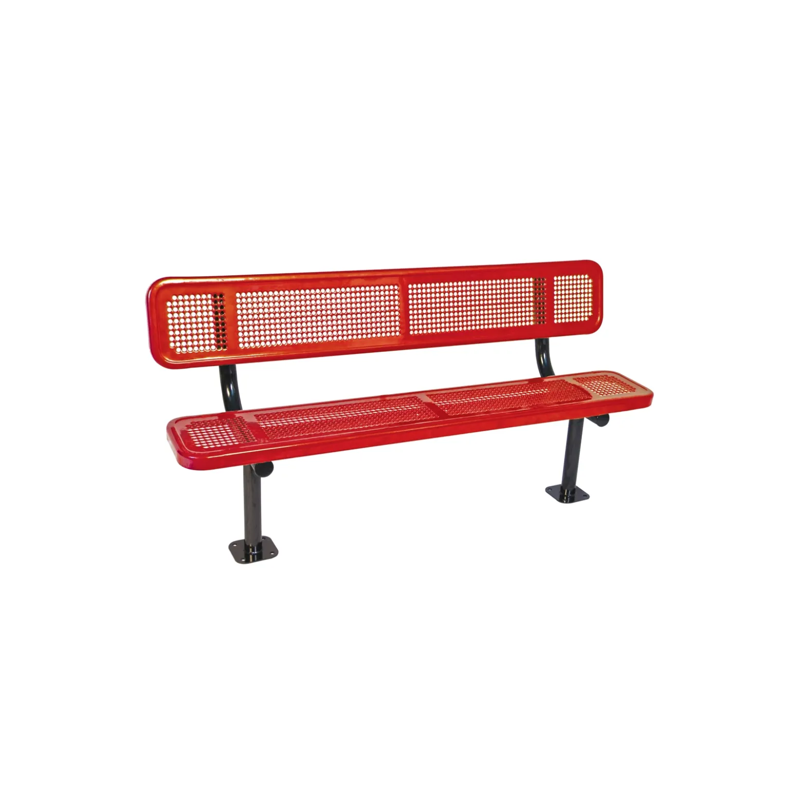 Surface Mount Perforated Steel Bench - 8'W