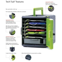 Tech Tub2 Six Tablet Charging and Storage Tub