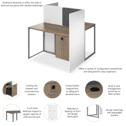 Tetrised 2-Person Workstation - 48