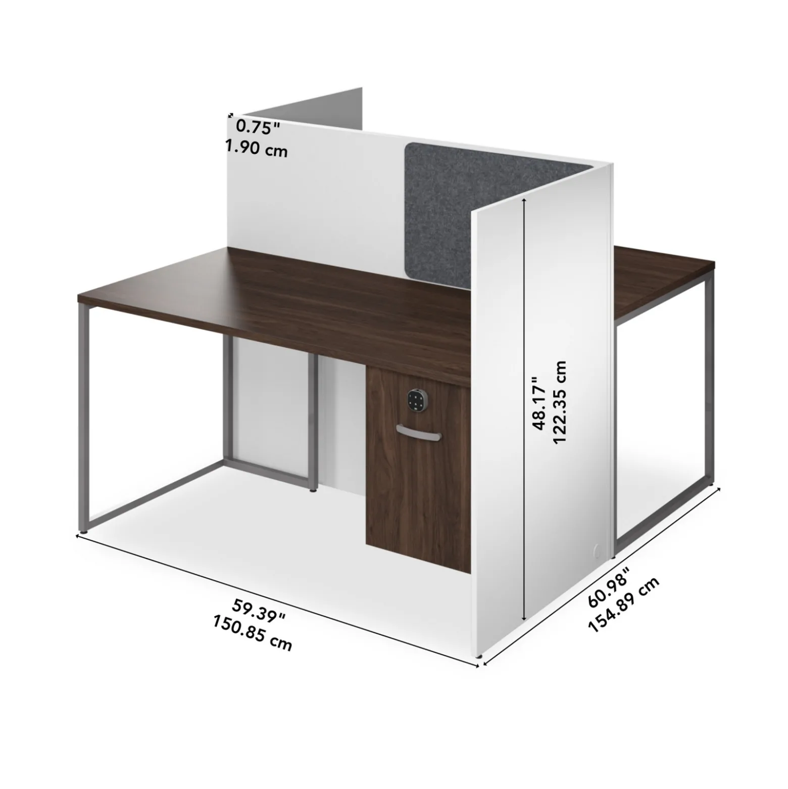 Tetrised 2-Person Workstation - 60"W