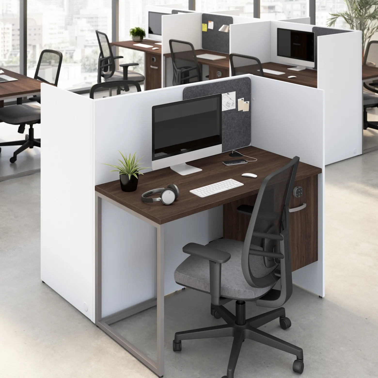 Tetrised 2-Person Workstation - 60"W