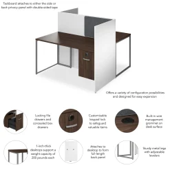 Tetrised 2-Person Workstation - 60