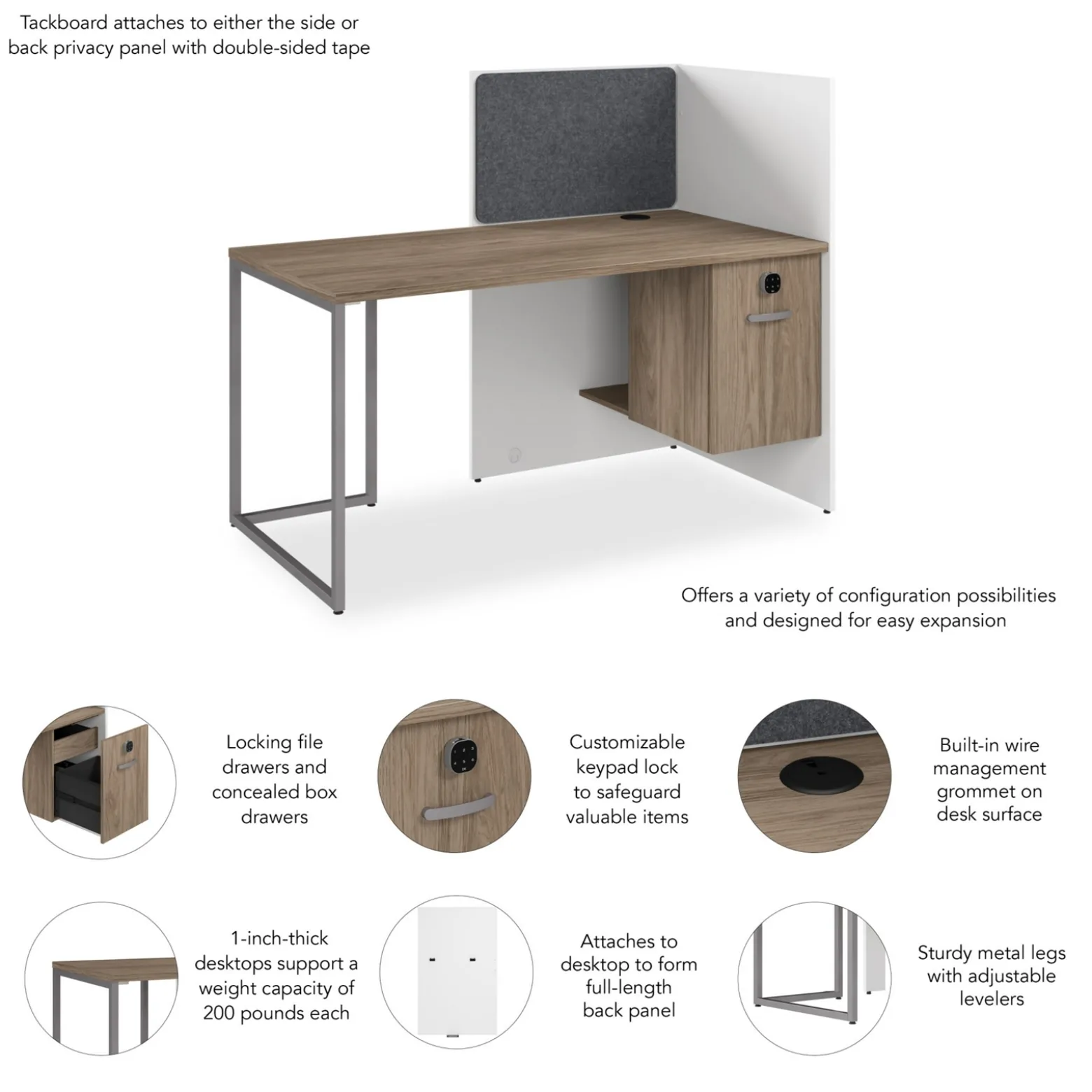 Tetrised Workstation - 60"W x 30"D