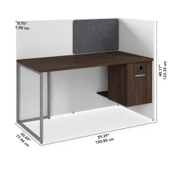 Tetrised Workstation with Full Back Panel - 60