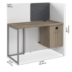 Tetrised Workstation with Full Back Panel - 48