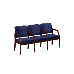 Three Seater with Center Arms in Solid Fabric