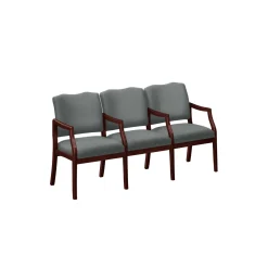 Three Seater with Center Arms in Print Fabric or Vinyl