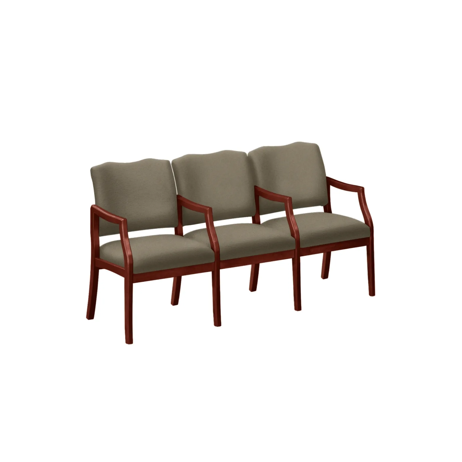 Three Seater with Center Arms in Print Fabric or Vinyl