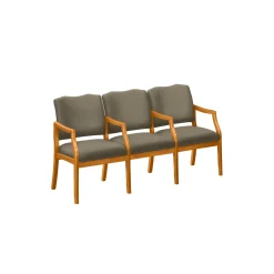 Three Seater with Center Arms in Print Fabric or Vinyl