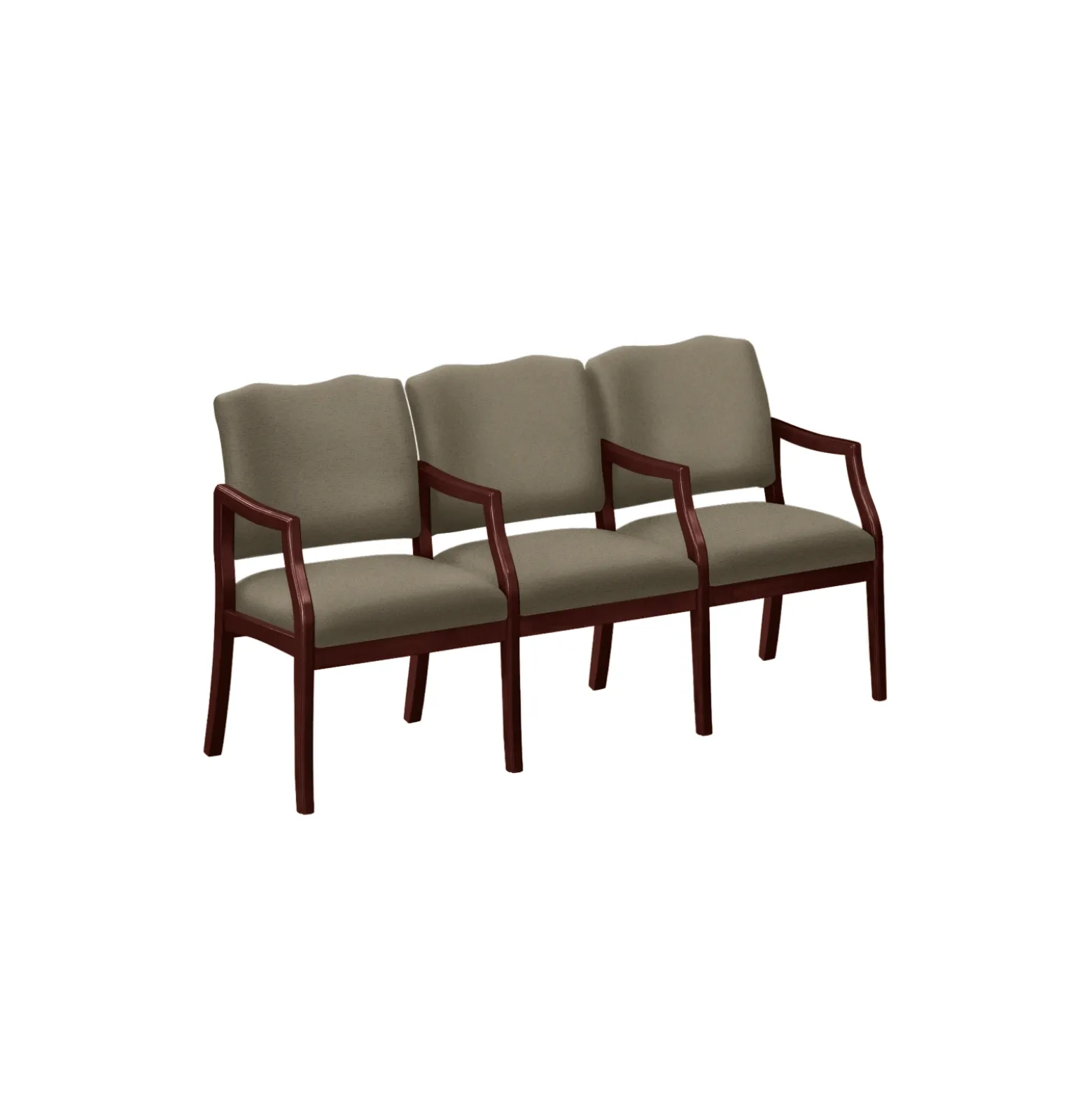 Three Seater with Center Arms in Print Fabric or Vinyl