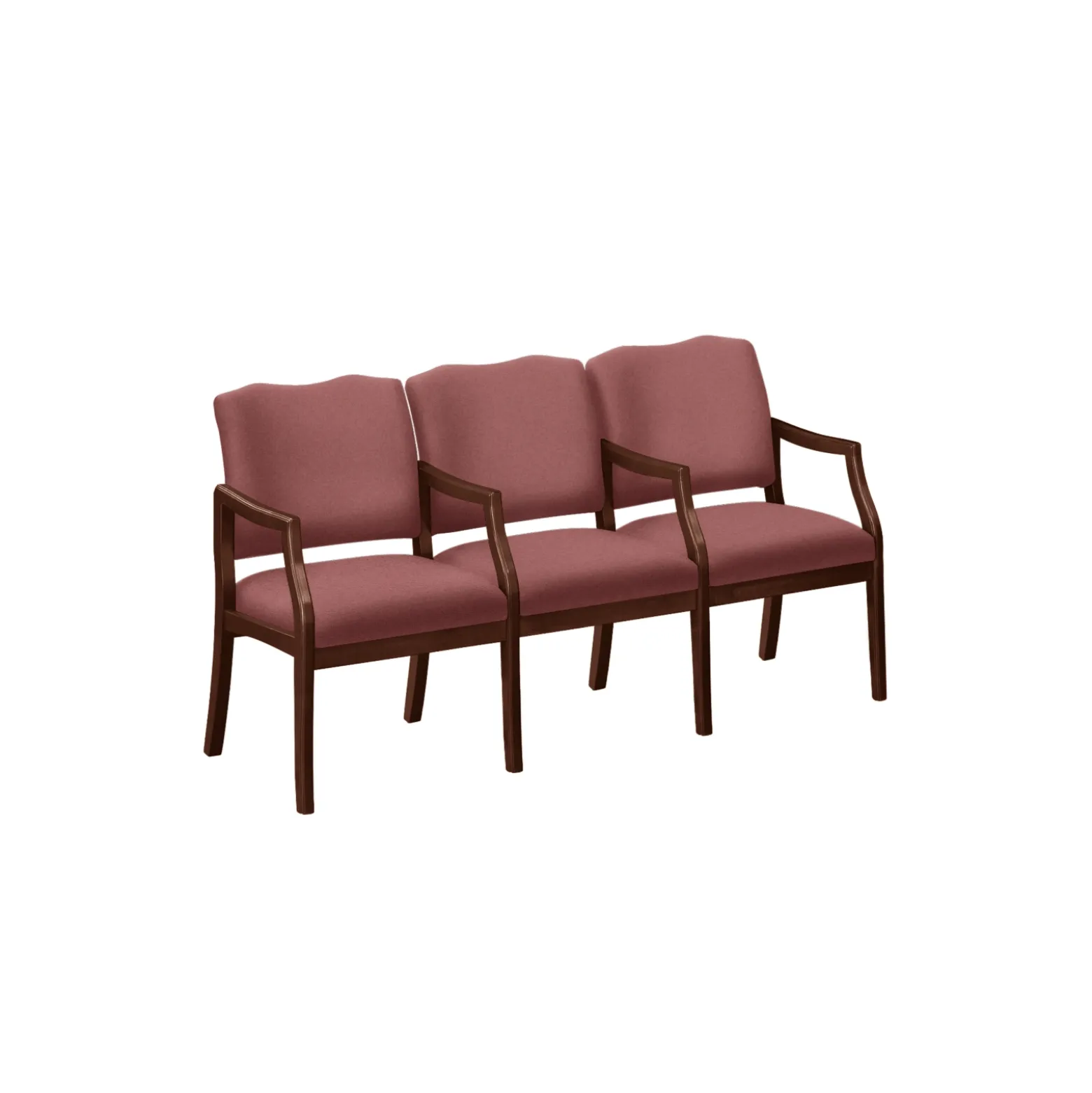 Three Seater with Center Arms in Print Fabric or Vinyl