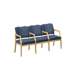 Three Seater with Center Arms in Print Fabric or Vinyl