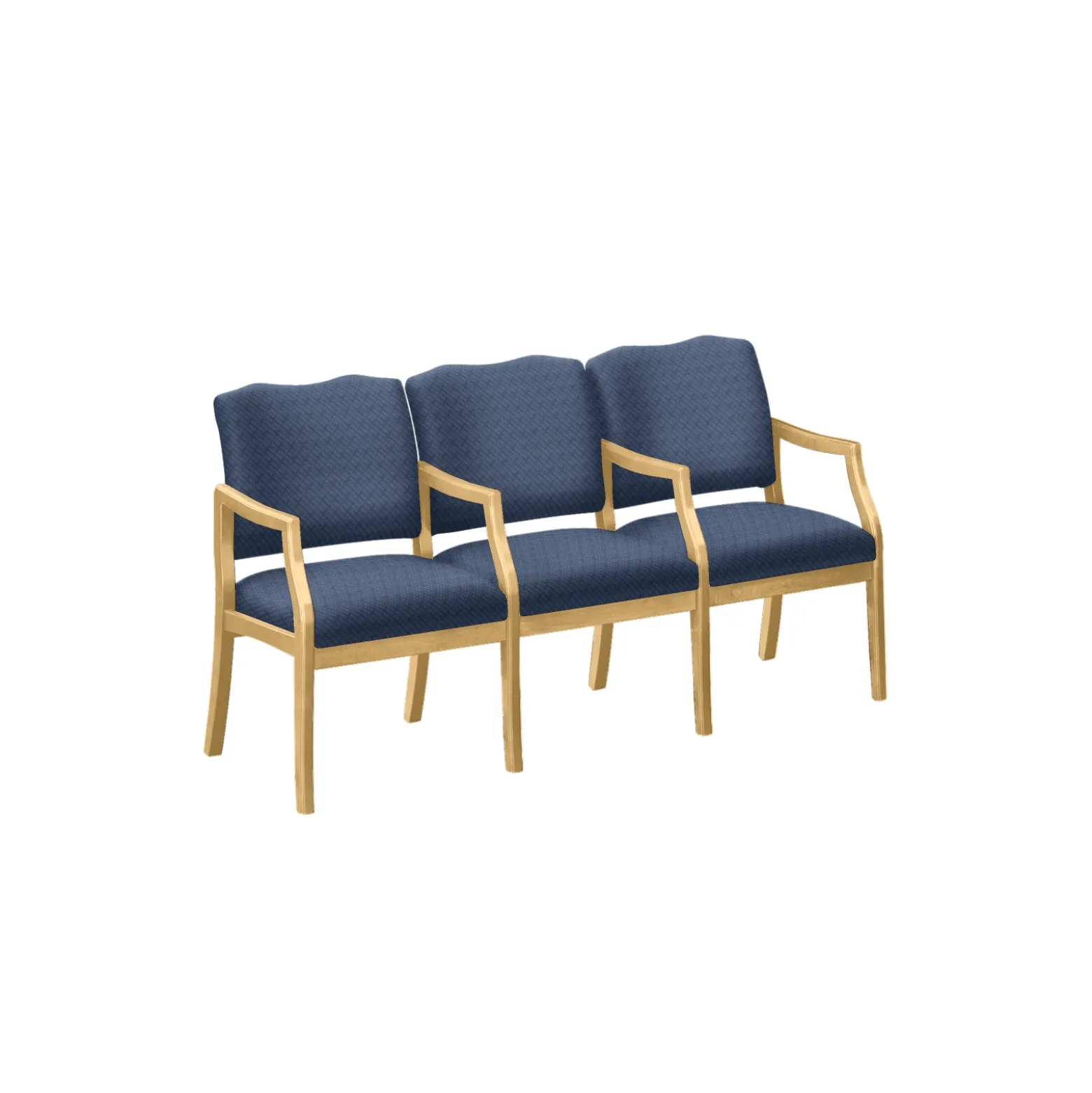 Three Seater with Center Arms in Print Fabric or Vinyl