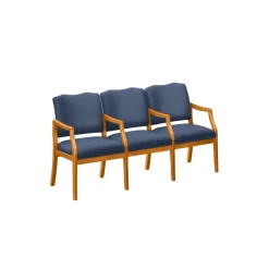 Three Seater with Center Arms in Print Fabric or Vinyl