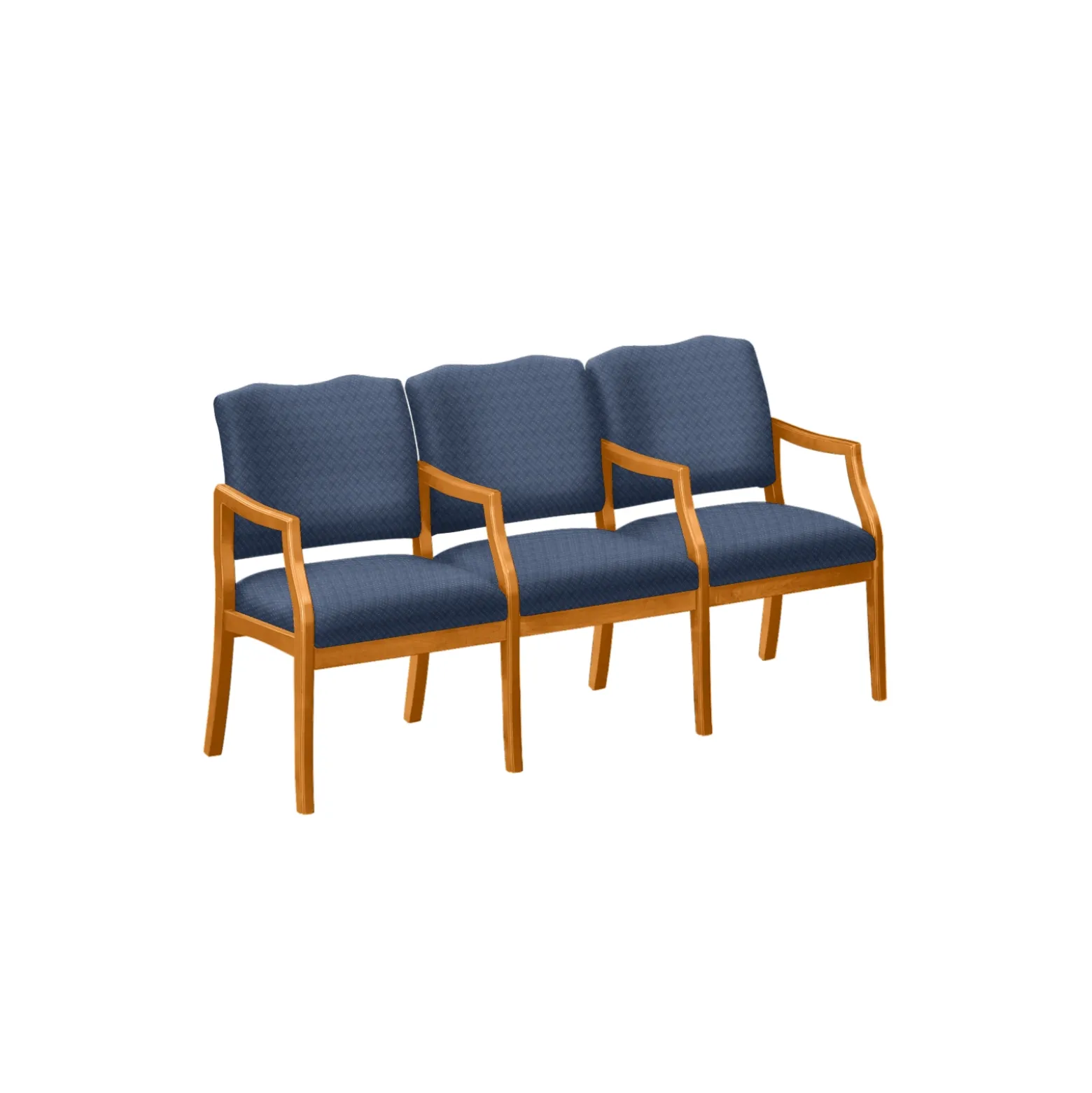 Three Seater with Center Arms in Print Fabric or Vinyl