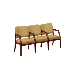 Three Seater with Center Arms in Print Fabric or Vinyl