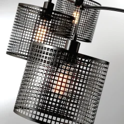 Three-Lite Black Mesh Shade Floor Lamp - 50