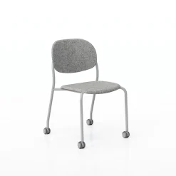 Tioga Armless Guest Chair with Casters - PET Felt Seat & Back