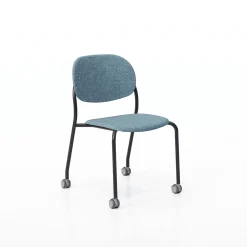 Tioga Armless Guest Chair with Casters - PET Felt Seat & Back