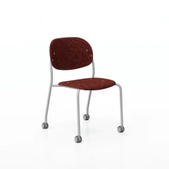 Tioga Armless Guest Chair with Casters - PET Felt Seat & Back