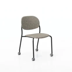 Tioga Armless Guest Chair with Casters - PET Felt Seat & Back