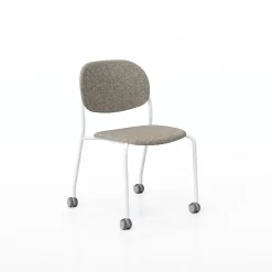 Tioga Armless Guest Chair with Casters - PET Felt Seat & Back