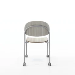 Tioga Armless Guest Chair with Casters - Laminate Seat and Back