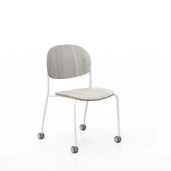 Tioga Armless Guest Chair with Casters - Laminate Seat and Back