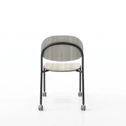 Tioga Armless Guest Chair with Casters - Laminate Seat and Back