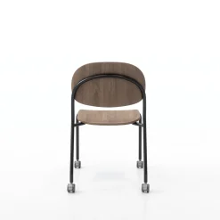 Tioga Armless Guest Chair with Casters - Laminate Seat and Back