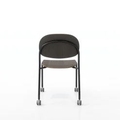 Tioga Armless Guest Chair with Casters - Laminate Seat and Back