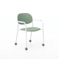 Tioga Guest Chair with Arms and Casters - PET Felt Seat and Back