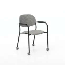 Tioga Guest Chair with Arms and Casters - PET Felt Seat and Back