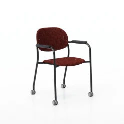Tioga Guest Chair with Arms and Casters - PET Felt Seat and Back