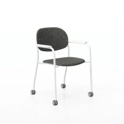 Tioga Guest Chair with Arms and Casters - PET Felt Seat and Back