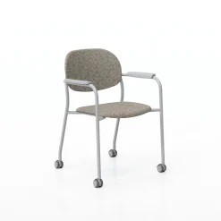 Tioga Guest Chair with Arms and Casters - PET Felt Seat and Back