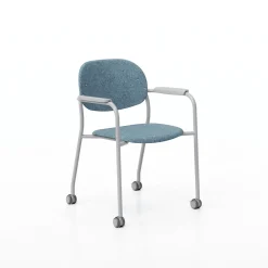 Tioga Guest Chair with Arms and Casters - PET Felt Seat and Back