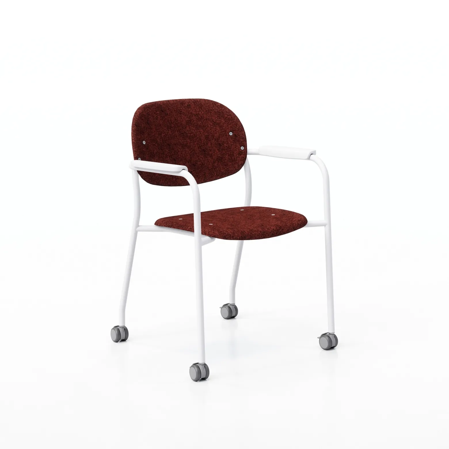 Tioga Guest Chair with Arms and Casters - PET Felt Seat and Back
